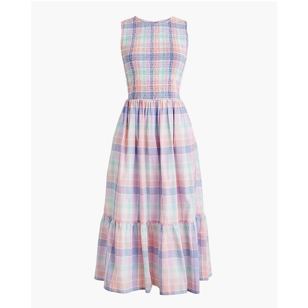 Jcrew Factory Pastel Plaid Sleeveless Dress Size M
